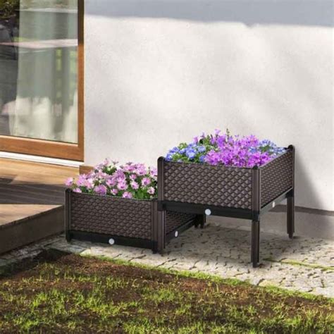 Outsunny 2 Piece Raised Garden Planter 845 548 Trading Depot