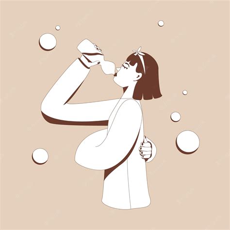 Premium Vector Girl Drinking Water Self Care Woman Self Care