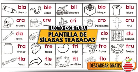 Silabas Simples Y Trabadas 40 Imagenes Educativas Images