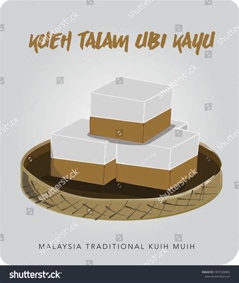 Traditional Malaysian Food Called Kuih Talam Stock Vector Royalty Free