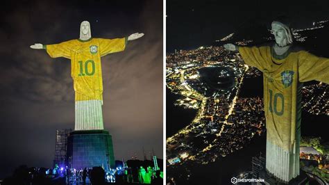 Brazil Pay Tributes To Pele Christ The Redeemer Wears His Number 10