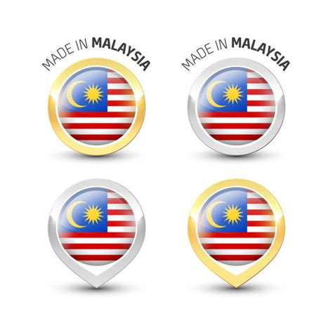 240 Vector Rounded Flag Button Icon Of Malaysia Stock Illustrations Royalty Free Vector