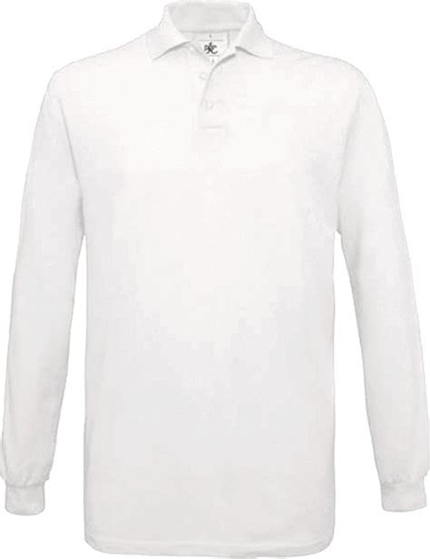 Polo Heren XXL B C Kraag Met Knopen Lange Mouw White 100 Katoen Bol