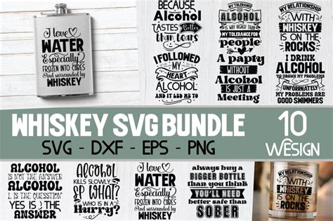 Alcohol Svg Bundle Funny Flask Sayings Whiskey Quotes By