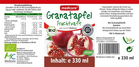 Bio Granatapfel Fruchtsaft Ml Glasflasche