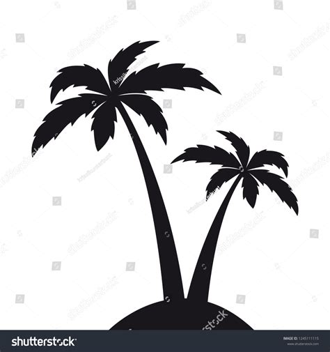 Two Palm Trees Silhouette Vector Illustration Stock Vector (Royalty ...