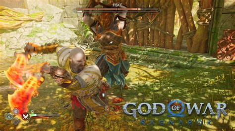 God Of War Ragnarok Kratos Vs Fiske Boss Fight 9th Main Boss Youtube