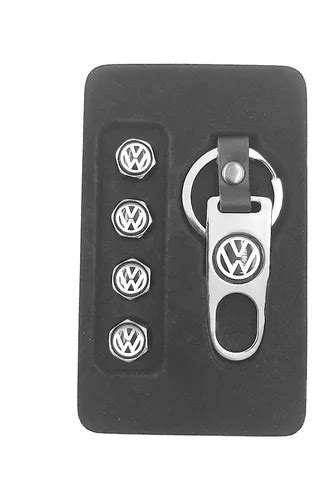 Llavero Y Tapones De Valvulas Negro Emblema Vw