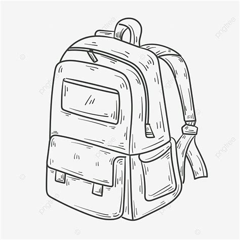 Hand Drawn Line Drawing Backpack Poster Wing Drawing Backpack Drawing