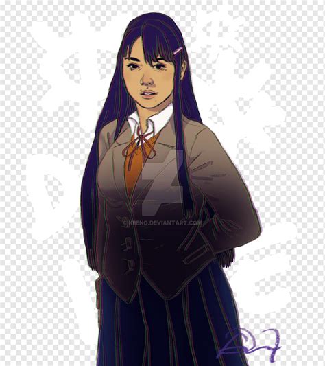 Klub Sastra Doki Doki Anime Mangaka Art Yuri Anime Rambut Hitam Teks