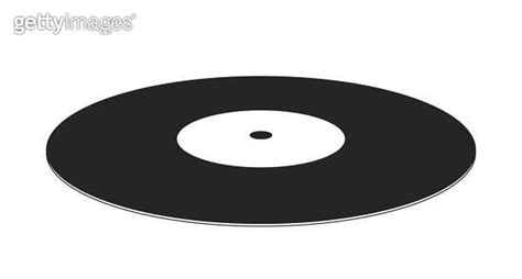 Vinyl Record Line Art Vector Cartoon Icon