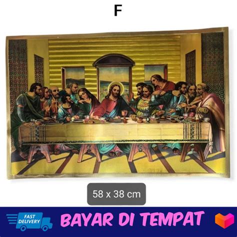 Hiasan Dinding Perjamuan Kudus Yesus Berhologram Poster Yesus