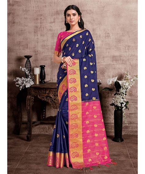 Womens Mysore Silk Crepe Saree With Unstiched Blouse Mimosa 3729377