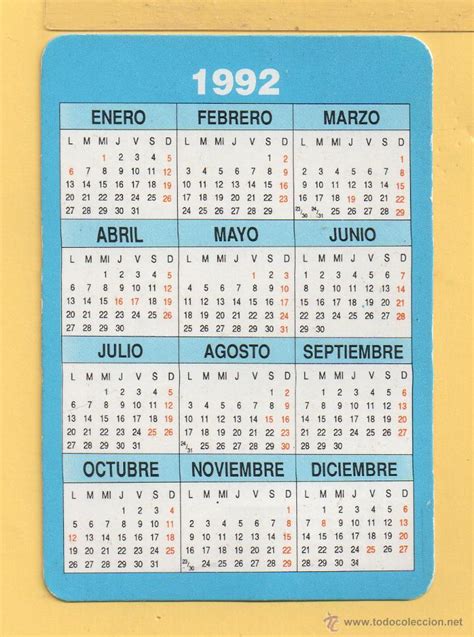 Calendario De Publicidad Del Año 1992 De Casa M Comprar Calendarios