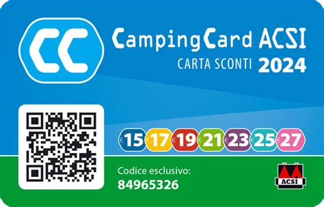 Novit Tessera Sconto Campingcard Acsi Digitale