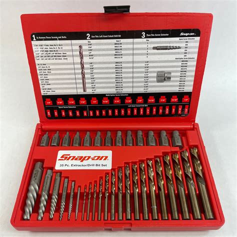 Snap On 35 Pc Screw Extractor LH Cobalt Drill Bit Set EXD35 Shop