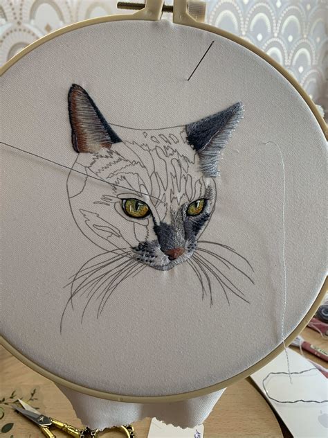 My project for course: Embroidered Pet Portraits: The Thread Painting ...