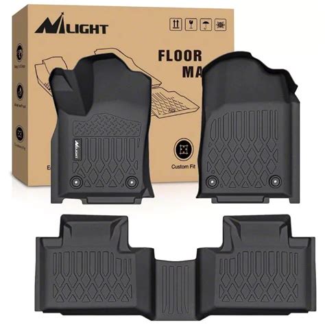 Nilight Jeep Grand Cherokee TPE Front And Rear Floor Liners Black Mat