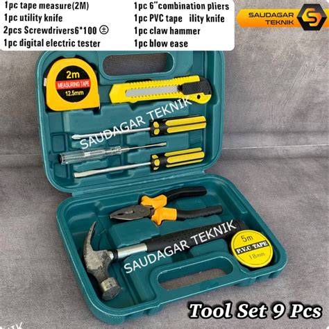 Jual Tool Kit Set 9 Pcs DIY Toolkit ToolSet Toolbox Hand Tool Set Tool