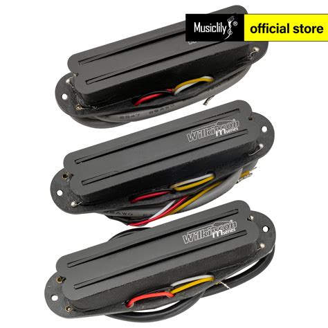 Wilkinson Low Gauss Hot Rail Ceramic Single Coil Sized Humbucker Pickups Set For Strat Electric