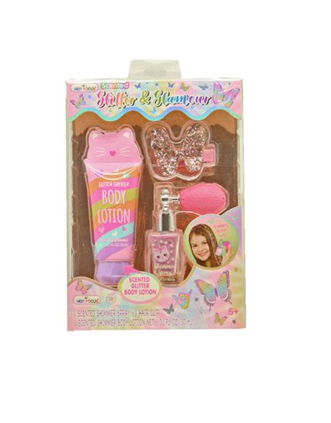 This Hot Focus Caticorn Scented Glitter Shimmer Body Lotion Shimmer Spray Glamour Set Includes