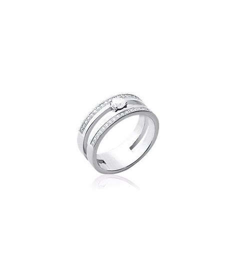 Bague Argent Massif Au Centre Un Zirconium Taill Diamant Griff