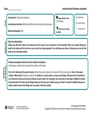 Fillable Online How To Establish Routines Procedures In The Classroom