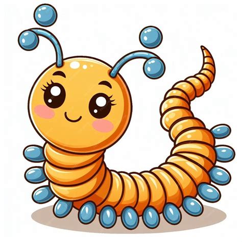 Premium Vector Cute Centipede Vector Cartoon Illustration