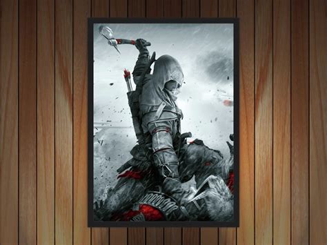 Quadro Decorativo Assassins Creed Games Jogos Com Moldura 1