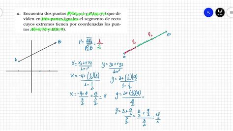 ENCONTRAR EL PUNTO DE CORTE DE UN SEGMENTO EN UNA RAZÓN DADA