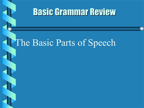 Parts Of Speech Review