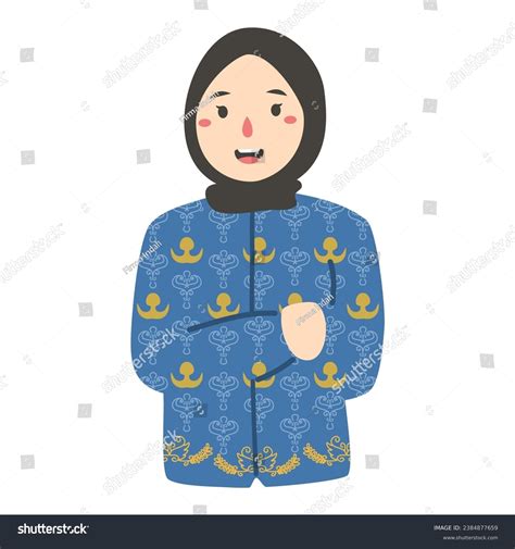 Pns Indonesian Civil Servant Wear Batik Korpri Royalty Free Stock