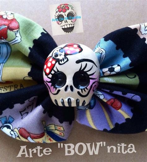 Large Sugar Skull Hairbow Hair Bow Arte Bownita Cartas Etsy Bows Hair Bows Sugar Skull