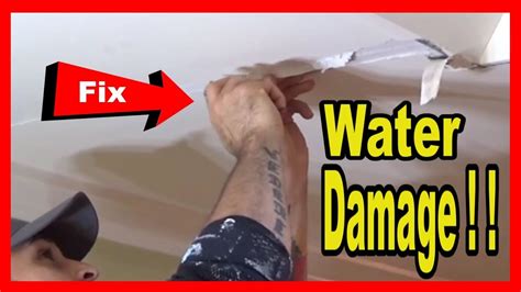 How To Fix A Water Damaged Ceiling Youtube