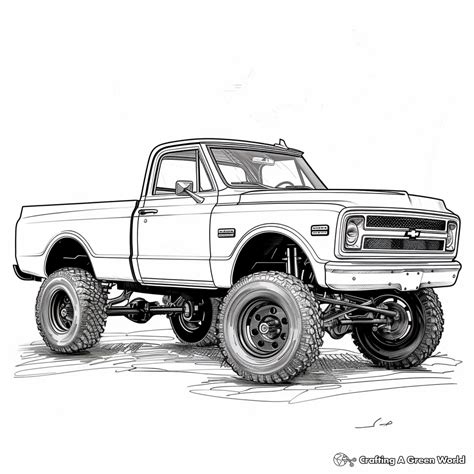 Diesel Truck Lifted Truck Coloring Pages Free And Printable