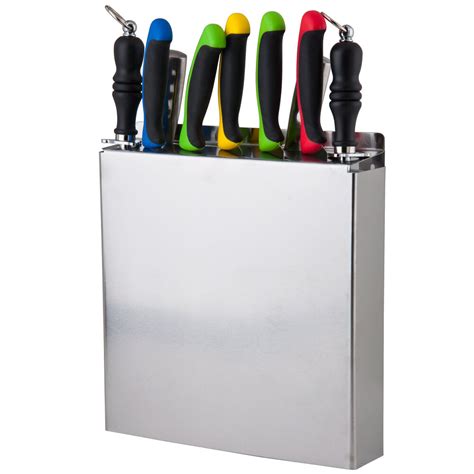 7 Slot Stainless Steel Wall Mount Knife Rack