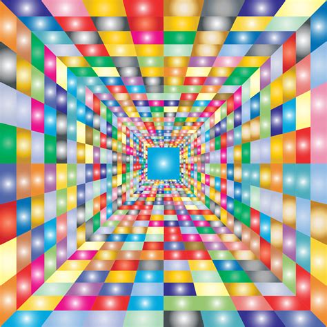 Clipart - Colorful Perspective Grid