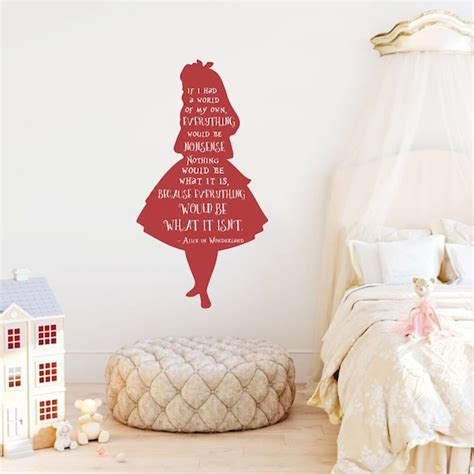 Alice In Wonderland Wall Decal Quote Wall Decal Alice Wall Etsy