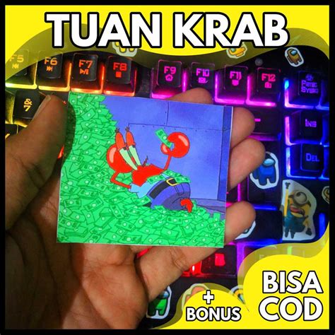 Jual Stiker Tuan Krab Dan Uang Stiker Lucu Cute Stiker Stiker