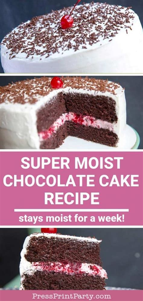 Super Moist Chocolate Cake Recipe From Scratch Press Print Party