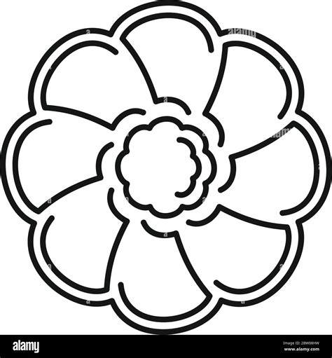 Flower Biscuit Icon Outline Flower Biscuit Vector Icon For Web Design