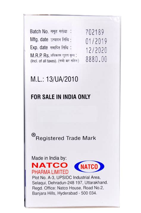 Natco Sorafenib Tosylate Tablets For Hospital Packaging Type Bottle