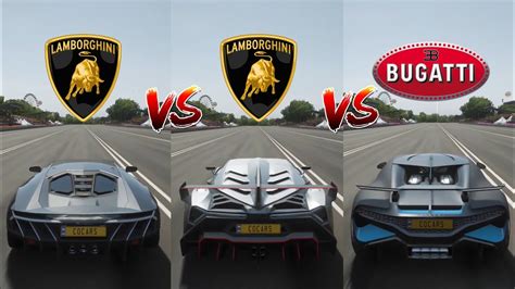 Forza Horizon Bugatti Divo Vs Lamborghini Veneno Vs Lamborghini