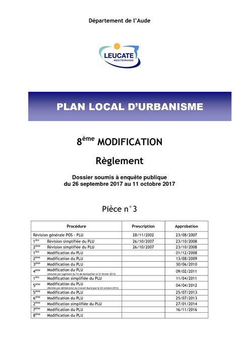 Calam O Modification Plu N Pi Ce R Glement