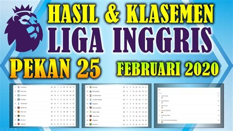 Hasil Liga Inggris Tadi Malam Terbaru Lengkap Klasemen And Top Score