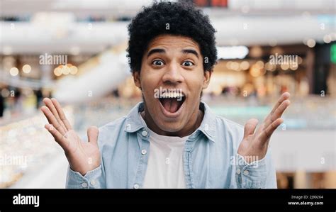 Male Portrait Emotions Enthusiastic Surprised Shocked Amazed Man