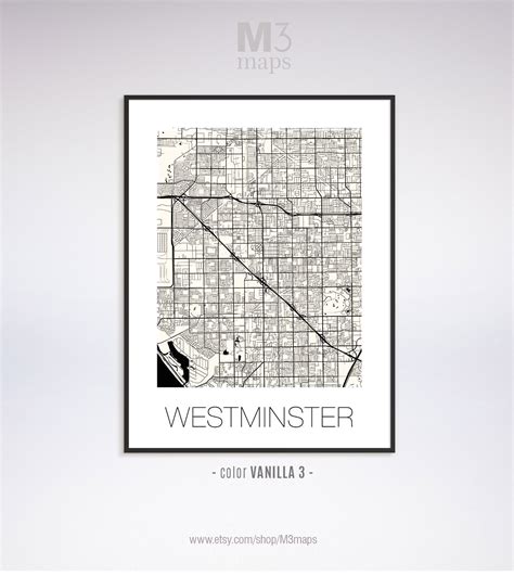 Westminster California Westminster CA Map Westminster Map | Etsy