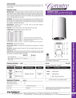 Fillable Online Series C Si Incandescent Par Cylinder