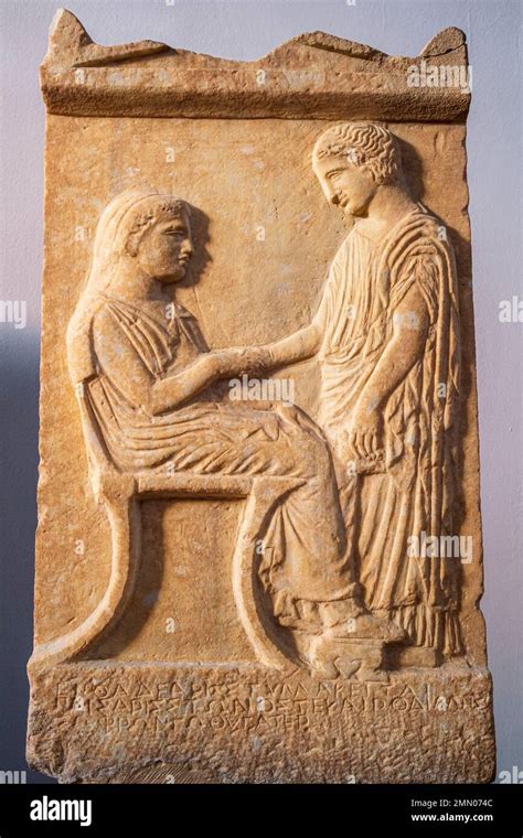 Greece Athens National Archaeological Museum Funerary Stele Of