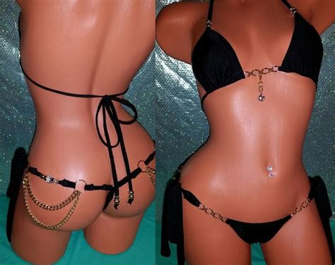 Two Piece Bikini W Quality Crystal Stones Crystal Beads Etsy